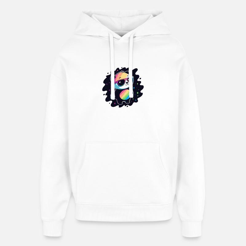 Panda Rainbow Galaxy Coole Brillen - Oversized Unisex Hoodie von Stanley/Stella - Weiß