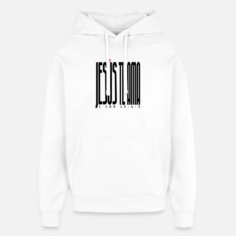 Gesù ti ama 2 - Stanley/Stella Oversized Felpa con cappuccio unisex - bianco