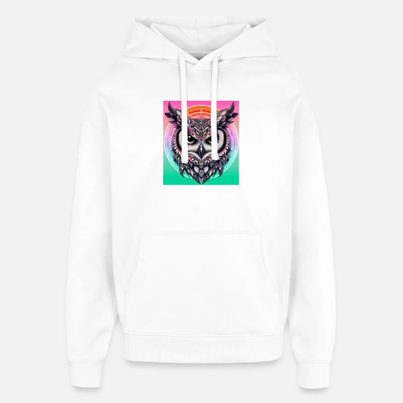 hibou - Sweat à capuche unisexe Stanley/Stella Oversized - blanc