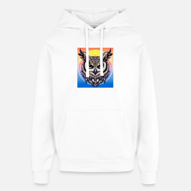hibou - Sweat à capuche unisexe Stanley/Stella Oversized - blanc