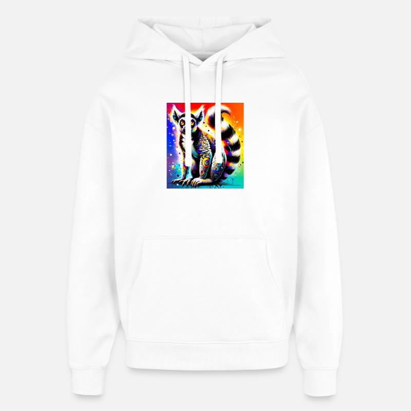 Lémurien - Sweat à capuche unisexe Stanley/Stella Oversized - blanc