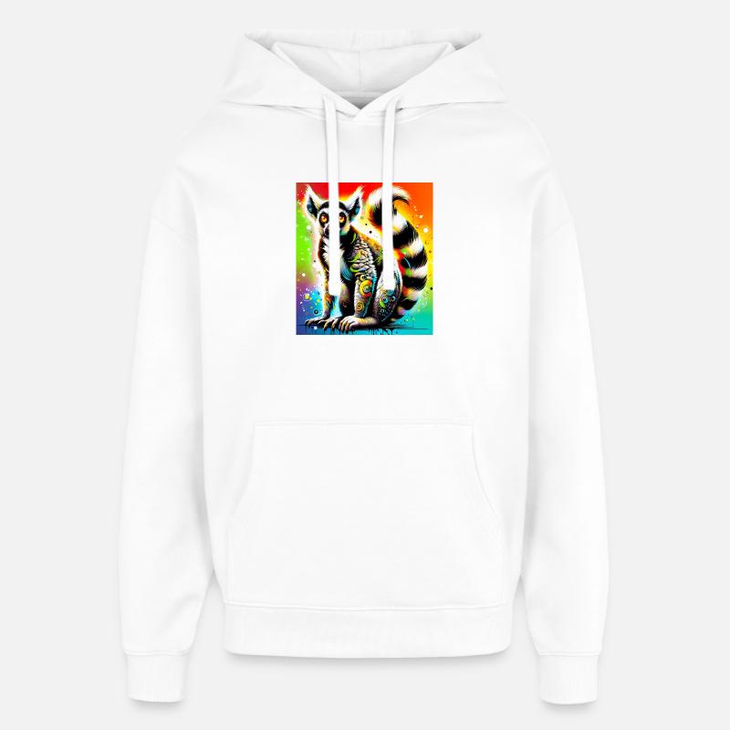 Lémurien - Sweat à capuche unisexe Stanley/Stella Oversized - blanc