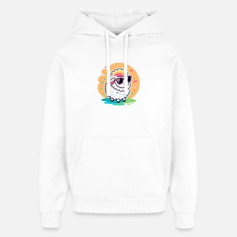 Mouton Branché Lunettes Soleil - Sweat à capuche unisexe Stanley/Stella Oversized - blanc