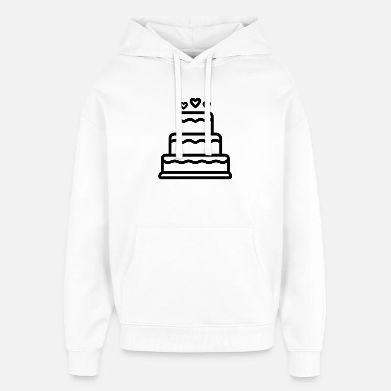 gâteau d'anniversaire  - Sweat à capuche unisexe Stanley/Stella Oversized - blanc