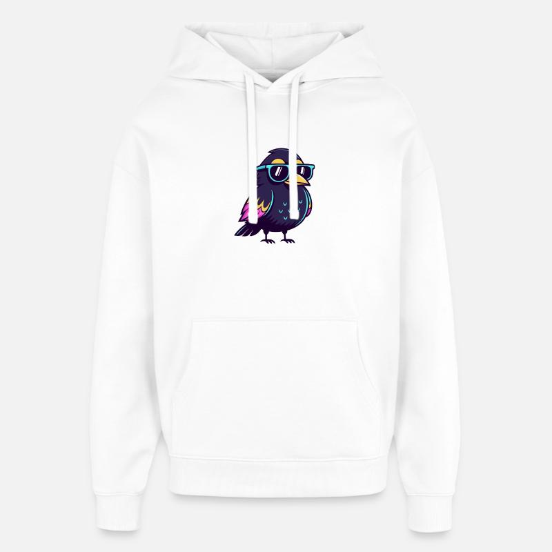 Solarblauer Hipster-Vogel - Oversized Unisex Hoodie von Stanley/Stella - Weiß