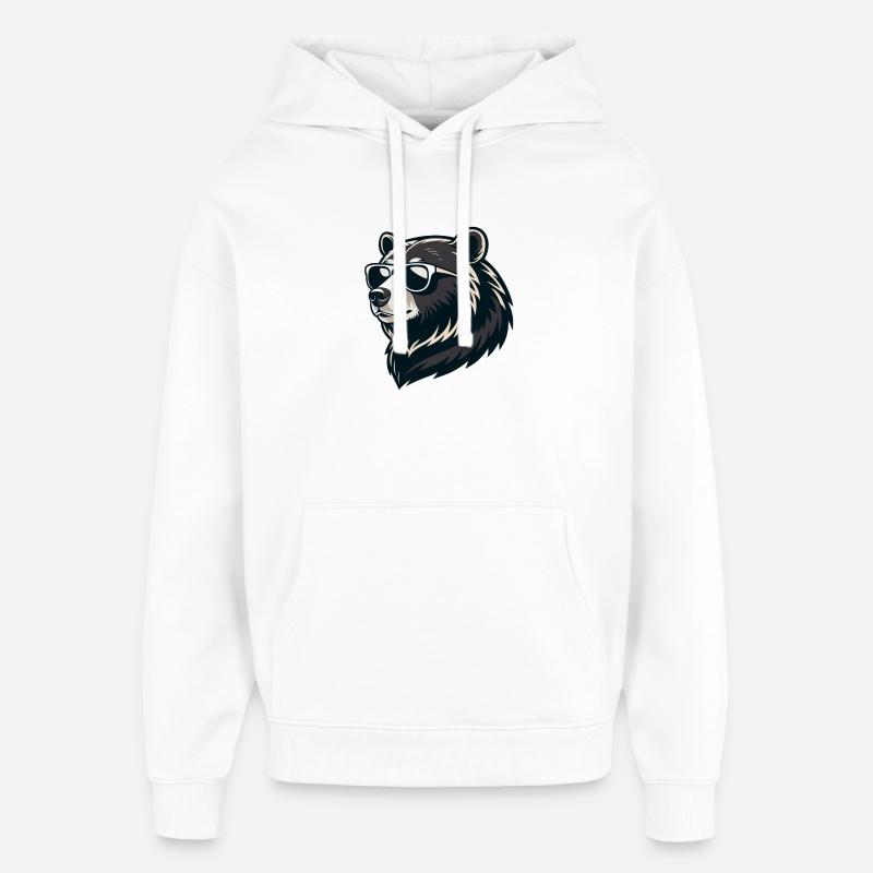 Ours en lunettes de soleil graphique - Sweat à capuche unisexe Stanley/Stella Oversized - blanc