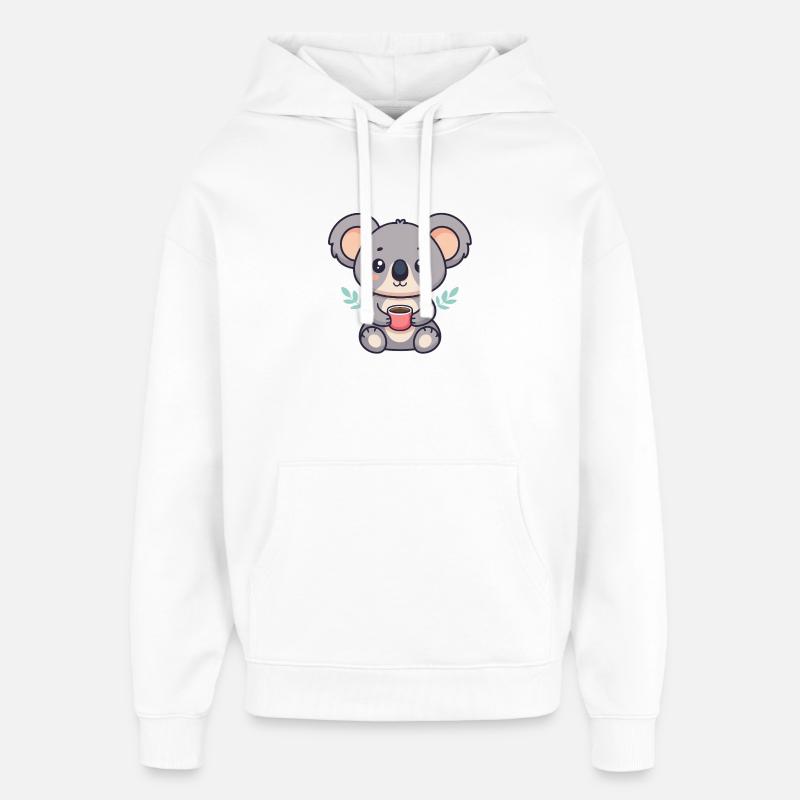 Koala Café Doux - Sweat à capuche unisexe Stanley/Stella Oversized - blanc