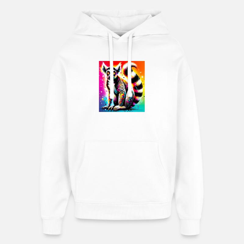 Lémurien - Sweat à capuche unisexe Stanley/Stella Oversized - blanc