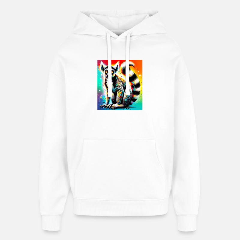 Lémurien - Sweat à capuche unisexe Stanley/Stella Oversized - blanc
