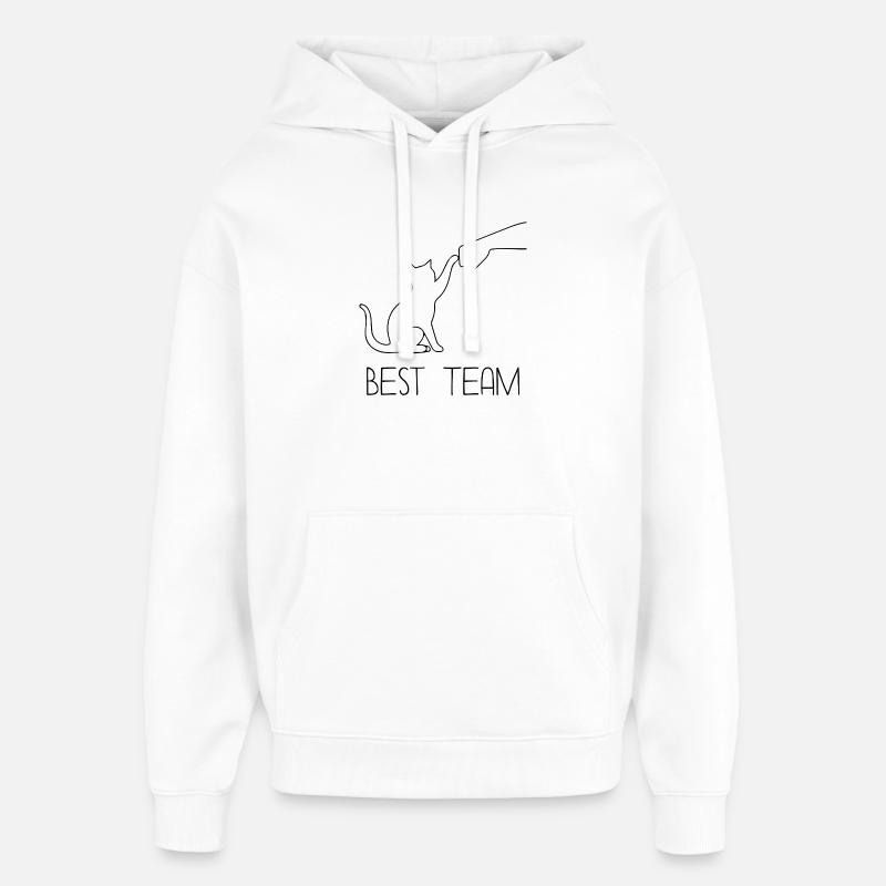 Équipe Chat Poing - Sweat à capuche unisexe Stanley/Stella Oversized - blanc