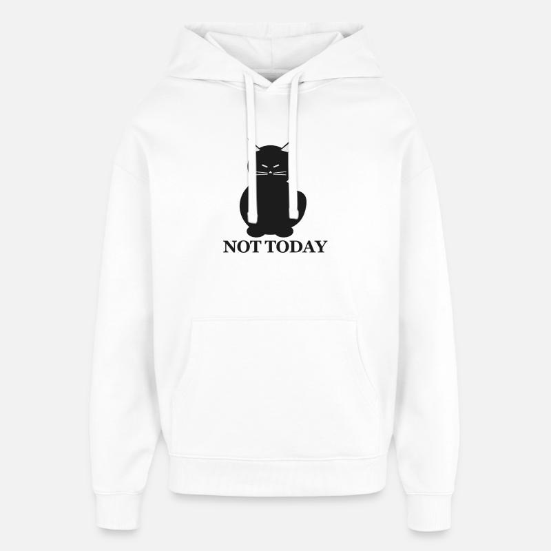 Silhouette de chat pas aujourd’hui - Sweat à capuche unisexe Stanley/Stella Oversized - blanc