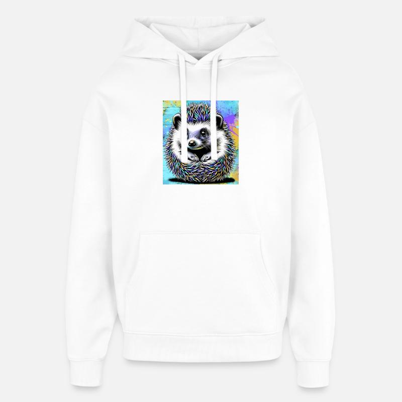 Igel - Oversized Unisex Hoodie von Stanley/Stella - Weiß