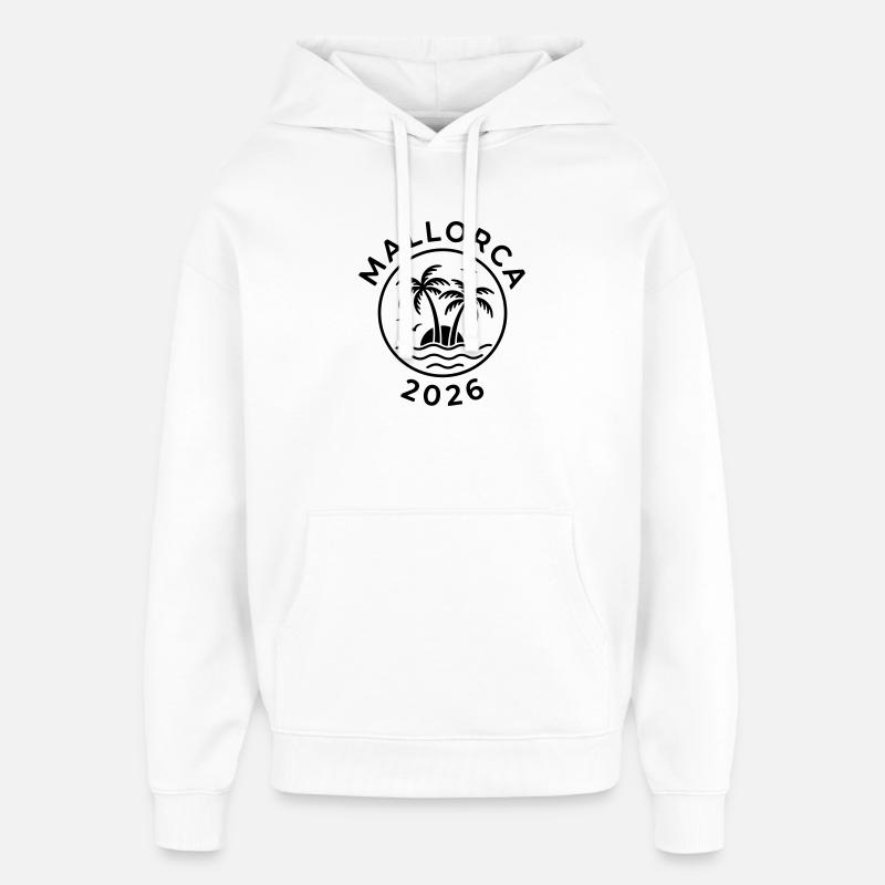 Majorque 2026 - Sweat à capuche unisexe Stanley/Stella Oversized - blanc