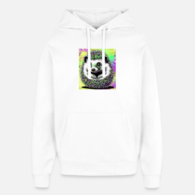 hérisson - Sweat à capuche unisexe Stanley/Stella Oversized - blanc