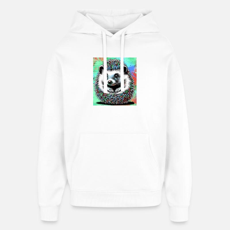 Igel - Oversized Unisex Hoodie von Stanley/Stella - Weiß