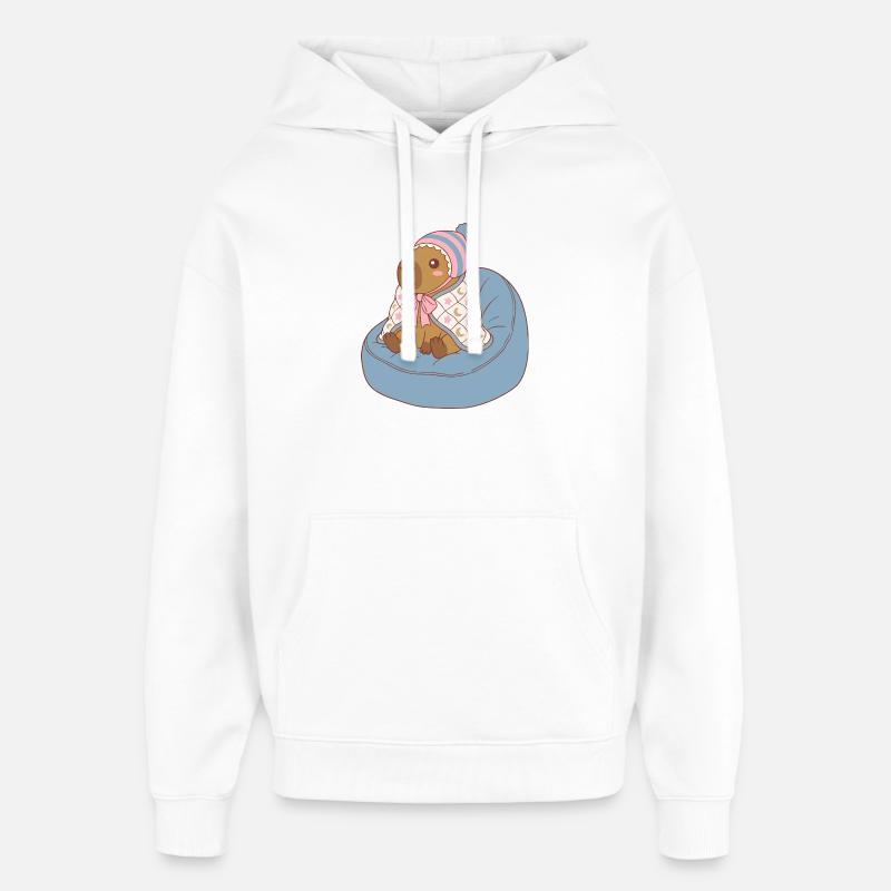 Cuddle Capybara Moonstar-Decke – Kawaii-Design - Oversized Unisex Hoodie von Stanley/Stella - Weiß