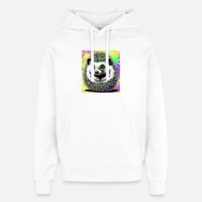 hérisson - Sweat à capuche unisexe Stanley/Stella Oversized - blanc