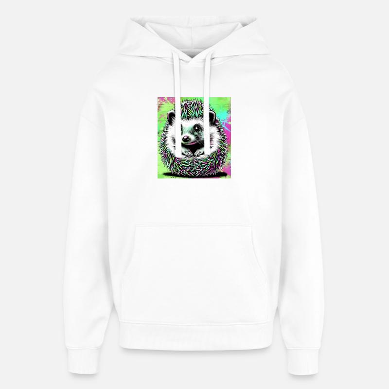 hérisson - Sweat à capuche unisexe Stanley/Stella Oversized - blanc