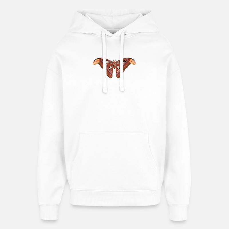 Schmetterlinge: Der Atlasspinner - Sweat à capuche unisexe Stanley/Stella Oversized - blanc