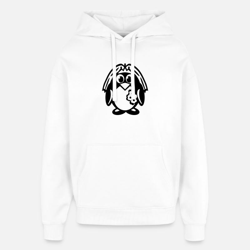 pingouin mariée - Sweat à capuche unisexe Stanley/Stella Oversized - blanc