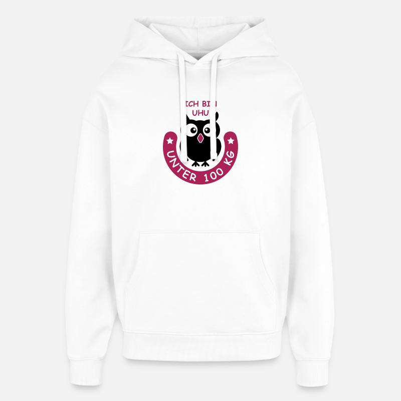 UHU unter hundert Kilo - Oversized Unisex Hoodie von Stanley/Stella - Weiß