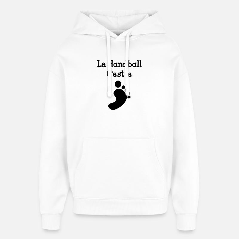 Le handball c'est le pied ! - Sweat à capuche unisexe Stanley/Stella Oversized - blanc