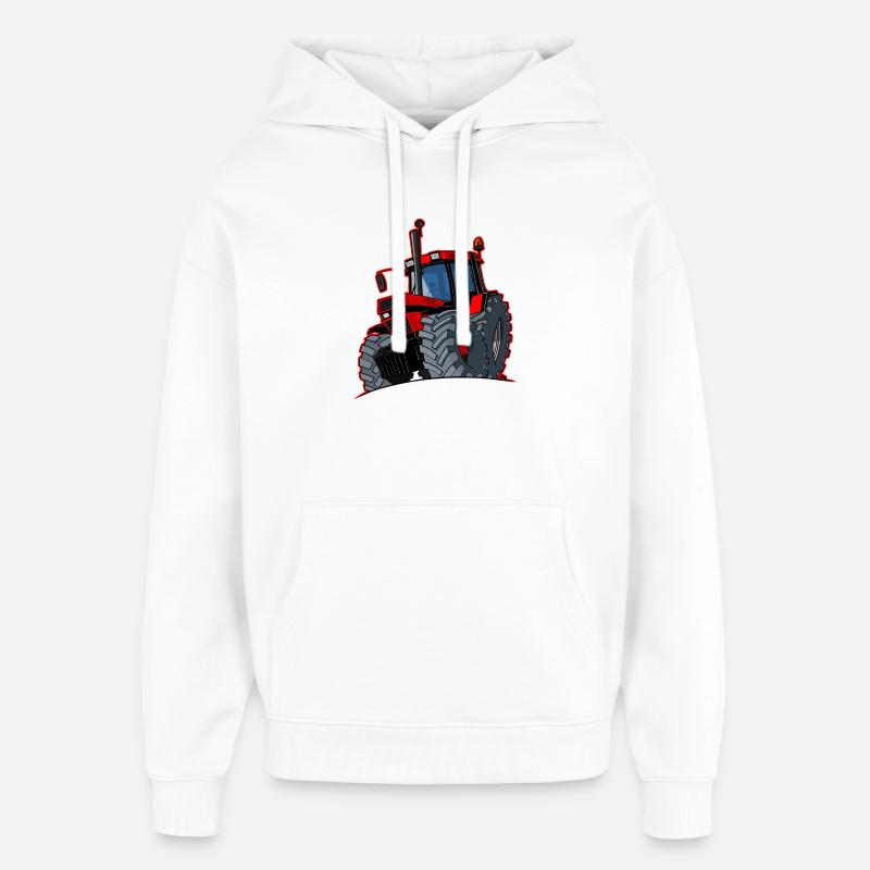 Boîtier 0856 bordure rouge - Sweat à capuche unisexe Stanley/Stella Oversized - blanc