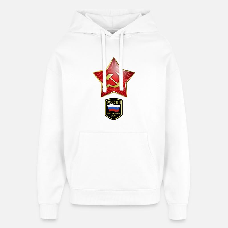 Hammer & Sichel Russie - Sweat à capuche unisexe Stanley/Stella Oversized - blanc