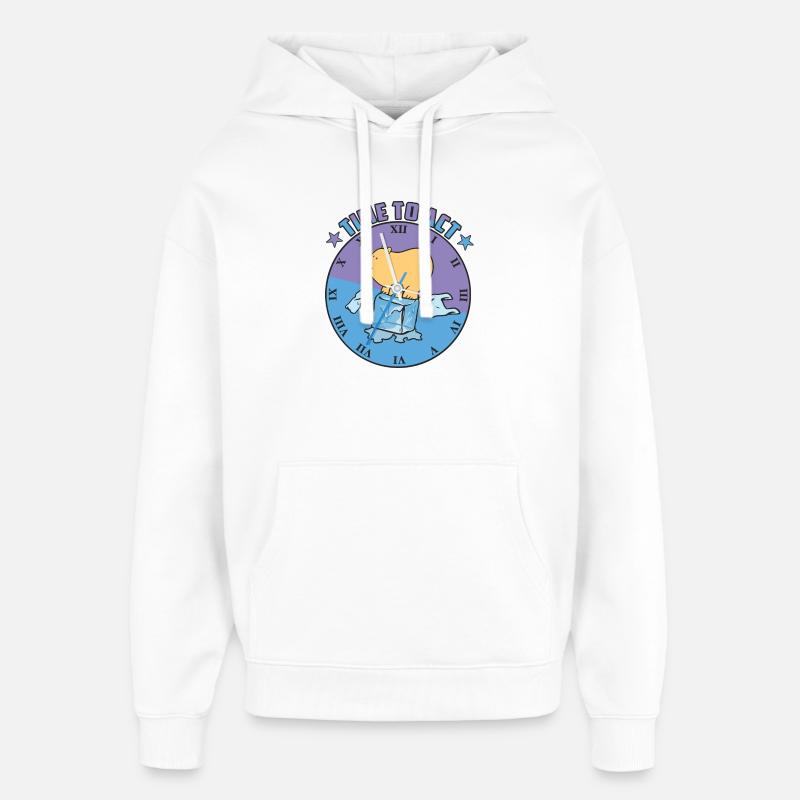 Ours polaire sur glace - Sweat à capuche unisexe Stanley/Stella Oversized - blanc