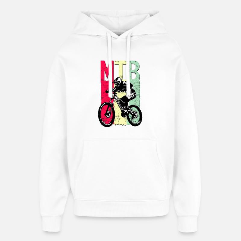 VTT VTT - VTT - Rétro Cycling - Sweat à capuche unisexe Stanley/Stella Oversized - blanc