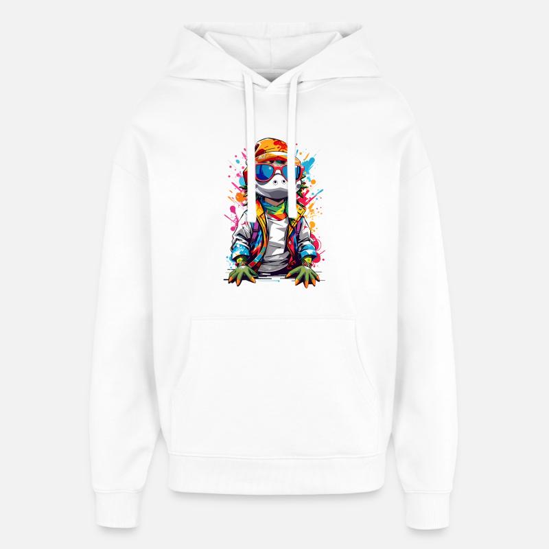 Crocodile cool - Sweat à capuche unisexe Stanley/Stella Oversized - blanc