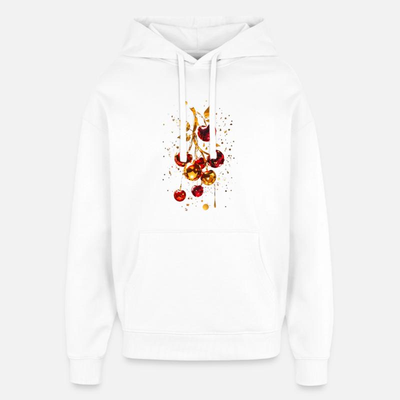 Cerises à l’or - Sweat à capuche unisexe Stanley/Stella Oversized - blanc