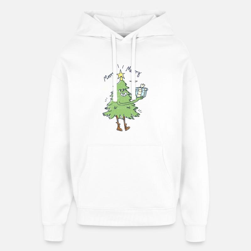 Christmas tree - Sweat à capuche unisexe Stanley/Stella Oversized - blanc