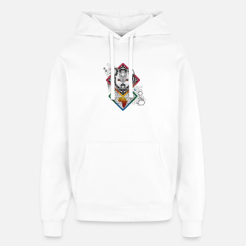 Hyène graphique Afrique - Sweat à capuche unisexe Stanley/Stella Oversized - blanc