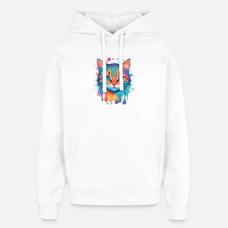 Chat mignon - Sweat à capuche unisexe Stanley/Stella Oversized - blanc