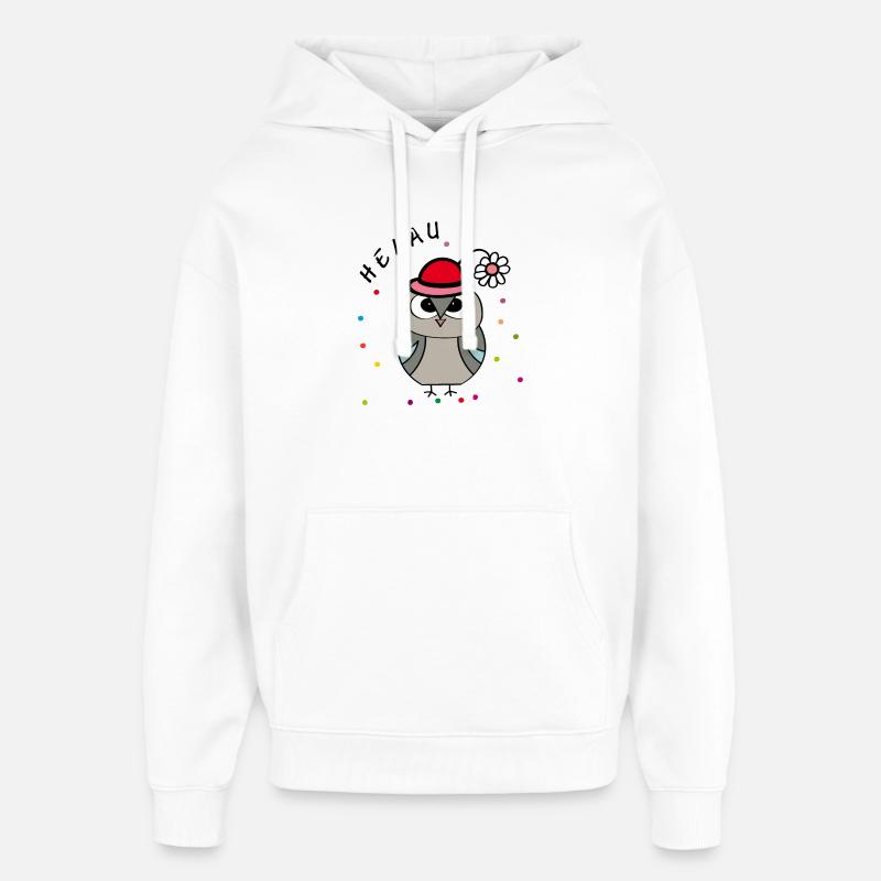 Hibou du carnaval de Helau - Sweat à capuche unisexe Stanley/Stella Oversized - blanc