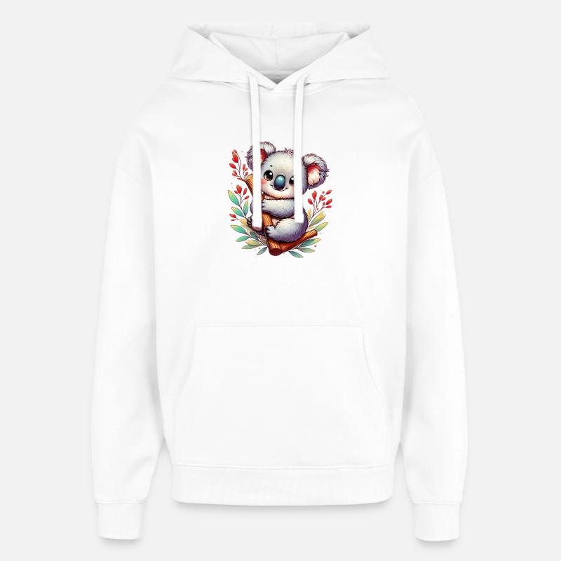 Koala - Sweat à capuche unisexe Stanley/Stella Oversized - blanc