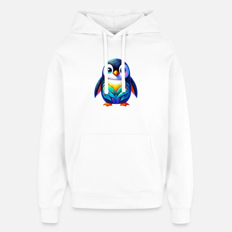 Penguin - Oversized Unisex Hoodie by Stanley/Stella - white