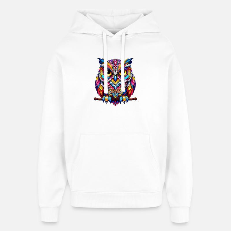 Eule - Oversized Unisex Hoodie von Stanley/Stella - Weiß