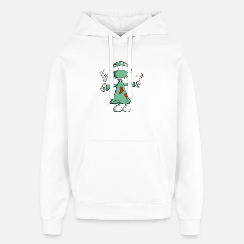Arzt Chirurg Strichmännchen Berufe Cartoon - Oversized Unisex Hoodie von Stanley/Stella - Weiß