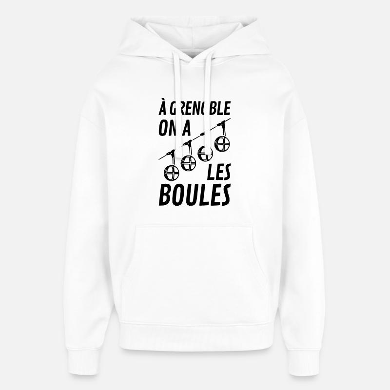 grenoble boules téléphérique grenoble. Narvalo - Sweat à capuche unisexe Stanley/Stella Oversized - blanc
