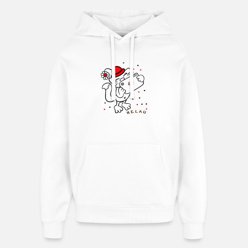 Le chat fête le carnaval - Sweat à capuche unisexe Stanley/Stella Oversized - blanc