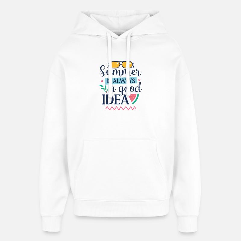 L’été est toujours une bonne idée - Sweat à capuche unisexe Stanley/Stella Oversized - blanc