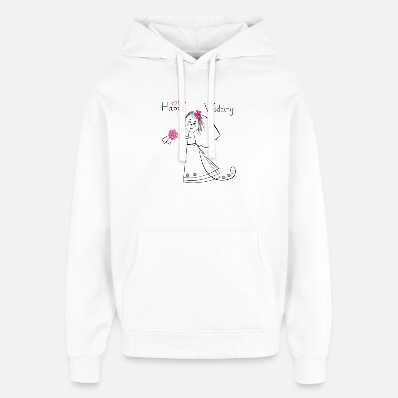 Joyeux mariage Hochzeit - Sweat à capuche unisexe Stanley/Stella Oversized - blanc