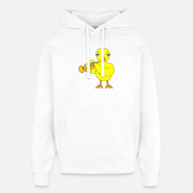 Trompette poussin - Sweat à capuche unisexe Stanley/Stella Oversized - blanc