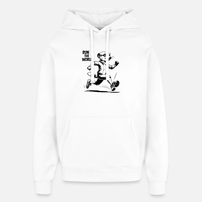 Meerkat, en course - Sweat à capuche unisexe Stanley/Stella Oversized - blanc
