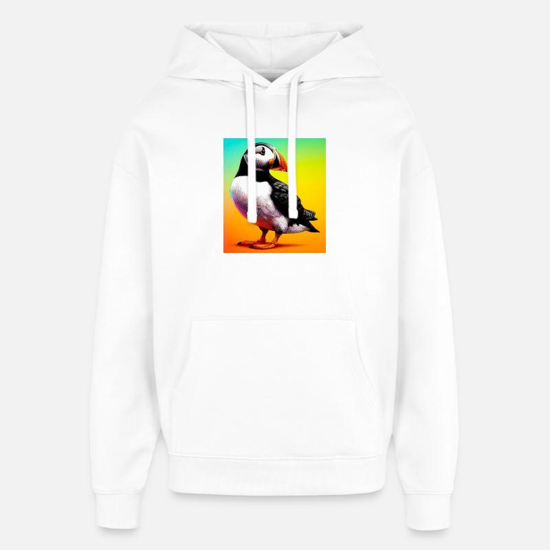 macareux - Sweat à capuche unisexe Stanley/Stella Oversized - blanc