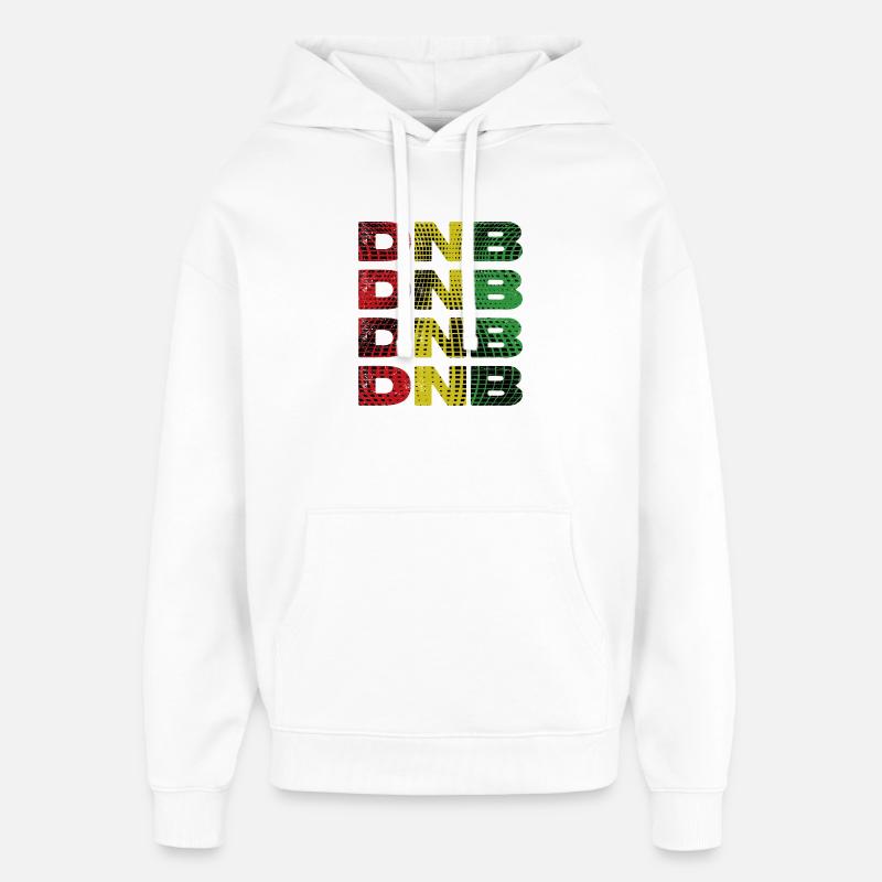 Quadrillé DNB imprimé arc-en-ciel - Sweat à capuche unisexe Stanley/Stella Oversized - blanc