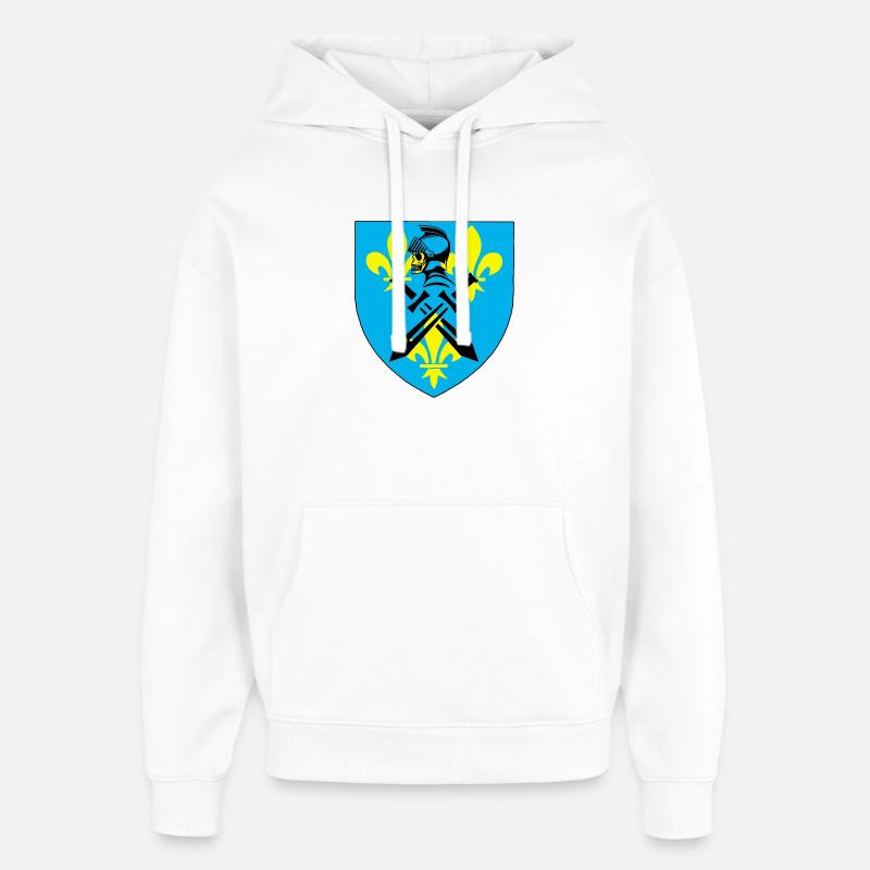 Chevalier noir et blason médiéval - Sweat à capuche unisexe Stanley/Stella Oversized - blanc