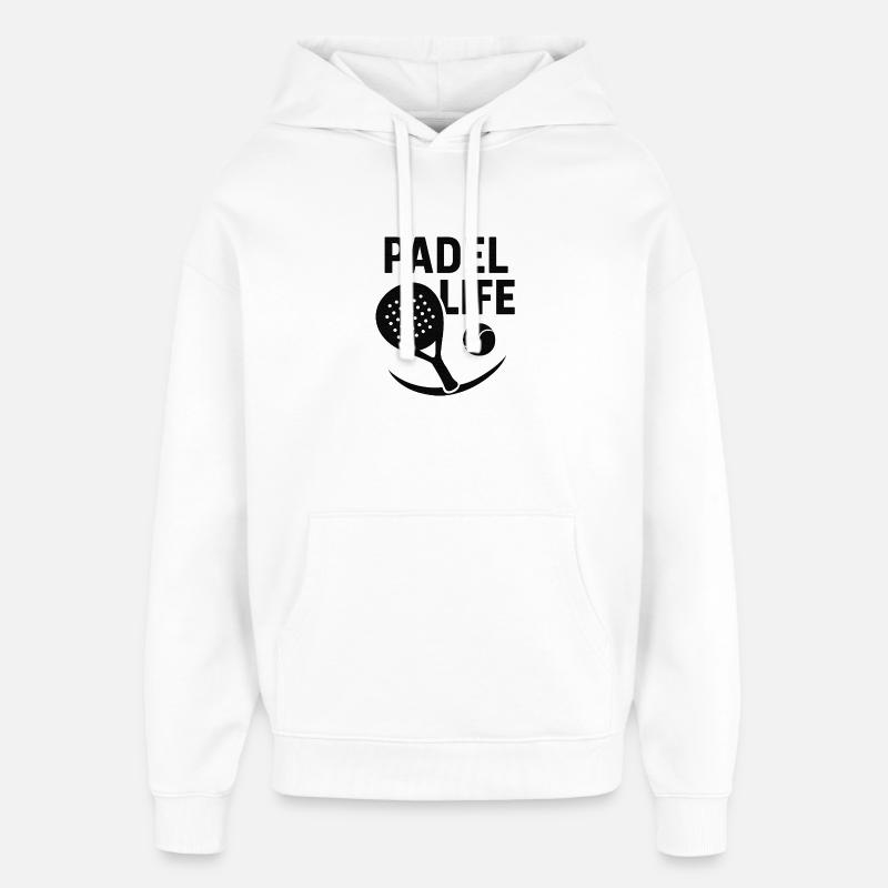 Silhouette de vie en padel - Sweat à capuche unisexe Stanley/Stella Oversized - blanc